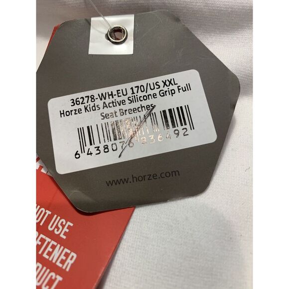 New HORZE Active Kids' XXL Silicone Grip Full Seat Horseback‎ Riding Breeches - Picture 5 of 9